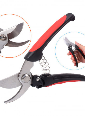 Bypass Pruner Gardening Clipper Black/Red/Silver 22 x 3 x 10cm