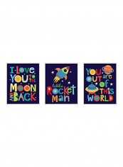 3-Piece Decorative Wall Art Yellow/Red/Green 11x0.5x15inch
