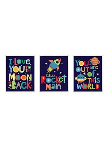 3-Piece Decorative Wall Art Yellow/Red/Green 11x0.5x15inch