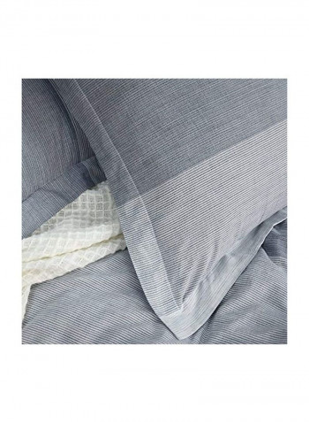 3-Piece Quilt Cover Set Blue/Grey King