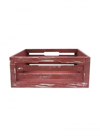 Wooden Storage Crate Red 12.5x12.5x5inch