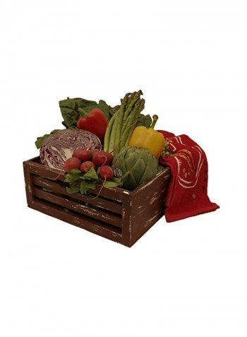Wooden Storage Crate Red 12.5x12.5x5inch