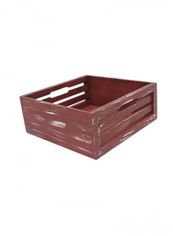 Wooden Storage Crate Red 12.5x12.5x5inch