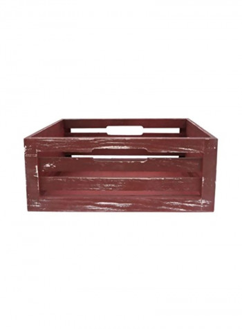Wooden Storage Crate Red 12.5x12.5x5inch
