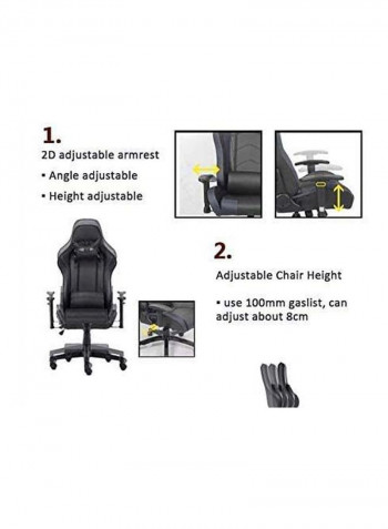 PU Leather Gaming Chair Black/Red 54x90x40centimeter