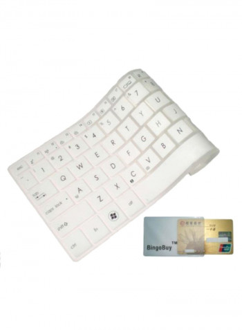 Waterproof Mini Keyboard Cover With Card White