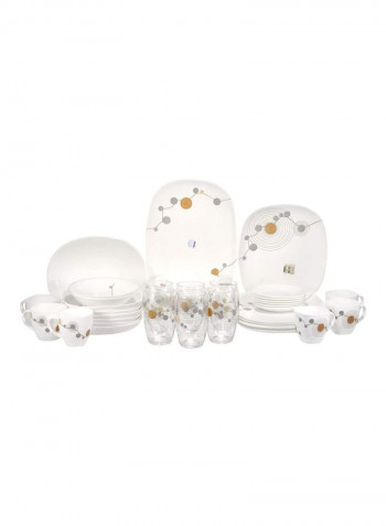 44-Piece Sequins Dinner Set White