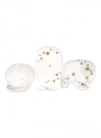 44-Piece Sequins Dinner Set White