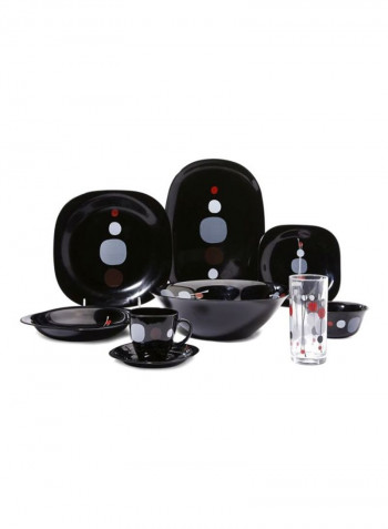 Kyoko Black 44-Piece Dinner Set Multicolour Standard