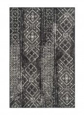 Adirondack Contemporary Bohemian Distressed Area Rug Black 121.92 x 182.88centimeter