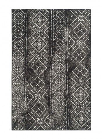 Adirondack Contemporary Bohemian Distressed Area Rug Black 121.92 x 182.88centimeter