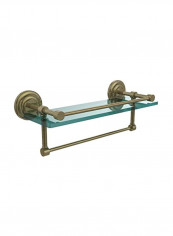 Wall Mounted Glass Shelf Brown/Clear 16inch
