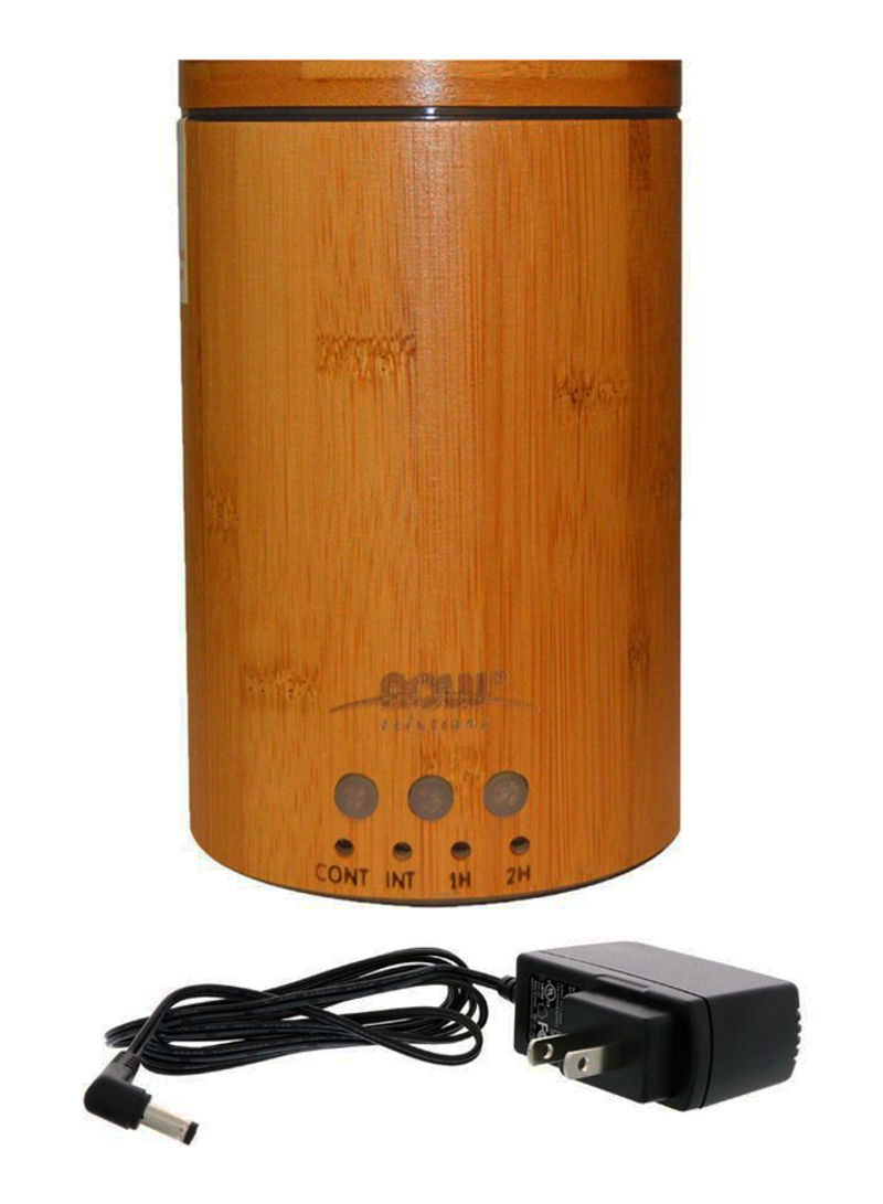 Real Bamboo Ultrasonic Oil Diffuser With Charger Brown/Black 150ml