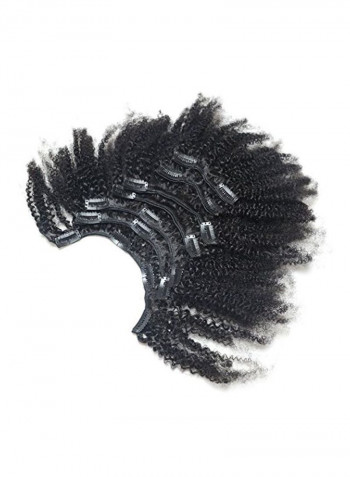 7-Piece Afro Curly Natural Hair Extension Black 12inch