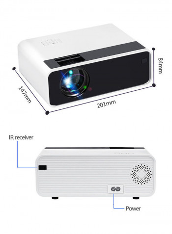 LED Projector Support With Remote Control White/Black