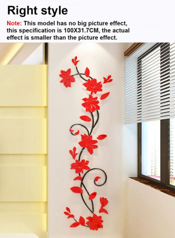 3D Wall Sticker- Artificial Plant Design Red/Black