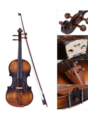 4/4 Full Size Matte-Antique Spruce Top Violin Set