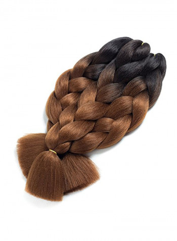 5-Piece Twisted Crochet Braids Black/Brown 24inch