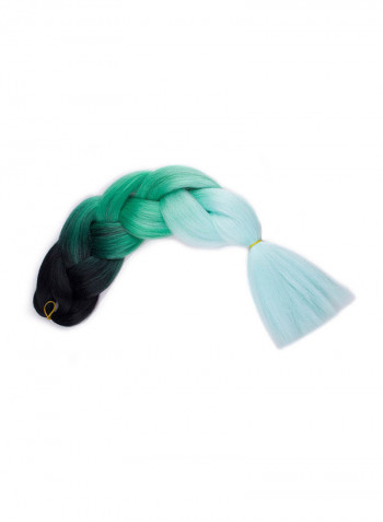 5-Piece Braided Braiding Hair Extension Black/Green/Light Green 24inch