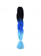6-Piece Kanekalon Braiding Hair Extension Black/Dark Blue/Light Blue 24inch