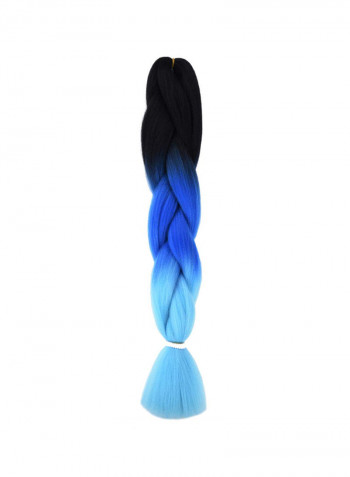 6-Piece Kanekalon Braiding Hair Extension Black/Dark Blue/Light Blue 24inch