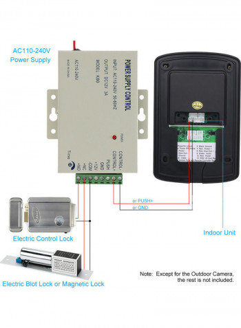 Doorbell Intercom System With Monitoring Camera Black/White