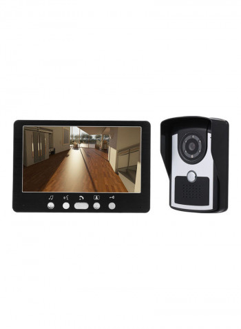 Doorbell Intercom System With Monitoring Camera Black/White