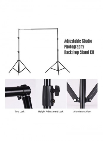 Adjustable Studio Photography Backdrop Stand Kit Black