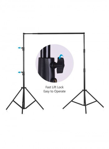 Adjustable Studio Photography Backdrop Stand Kit Black