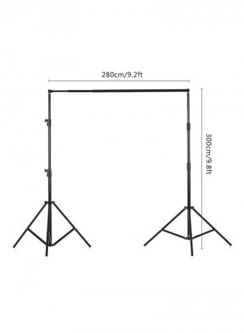 Adjustable Studio Photography Backdrop Stand Kit Black