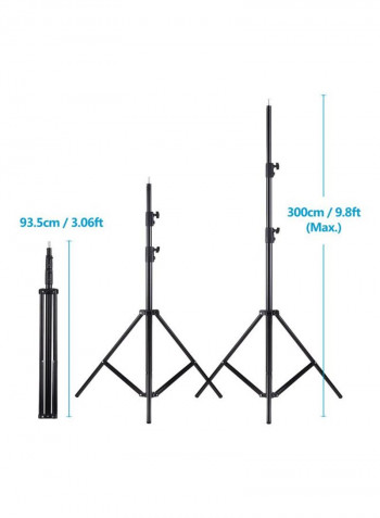 Adjustable Studio Photography Backdrop Stand Kit Black