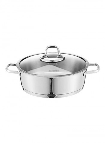 Stainless Steel Casserole Silver/Clear 26cm