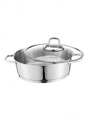Stainless Steel Casserole Silver/Clear 26cm