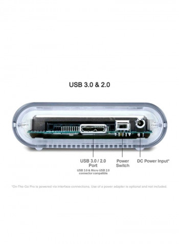 Mercury On-The-Go Pro Storage Solution Drive 500GB Clear/Blue