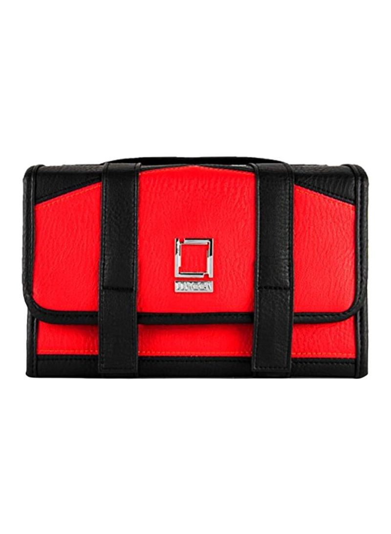 Stowaway Roll Up Cosmetic And Grooming Bag Red/Black