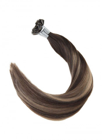 Flat Tip Straight Hair Extension Brown/Blonde 20inch