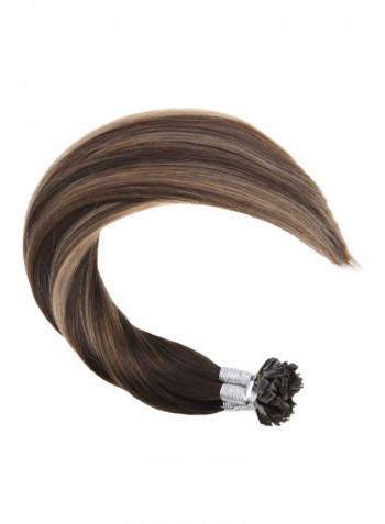Flat Tip Straight Hair Extension Brown/Blonde 20inch