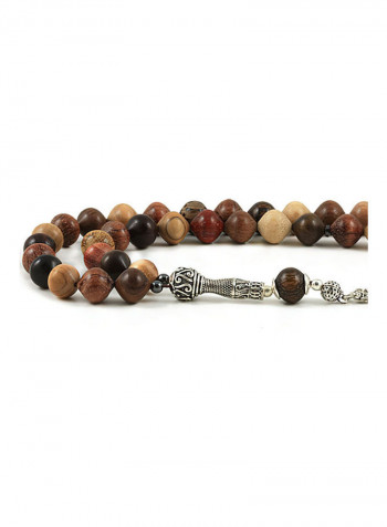 Mixed Wood Prayer Beads With Sterling Silver Components