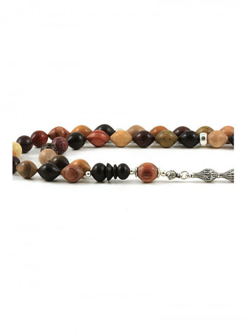 Mixed Wood Prayer Beads With Sterling Silver Components