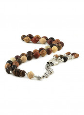 Mixed Wood Prayer Beads With Sterling Silver Components
