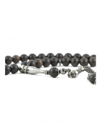Rosewood Prayer Beads With Sterling Silver Components