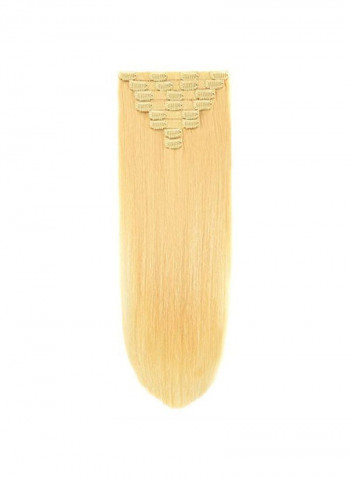 8-Piece Straight Hair Extensions Blonde 20inch