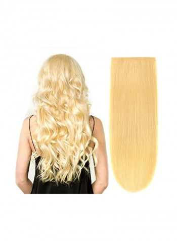 8-Piece Straight Hair Extensions Blonde 20inch