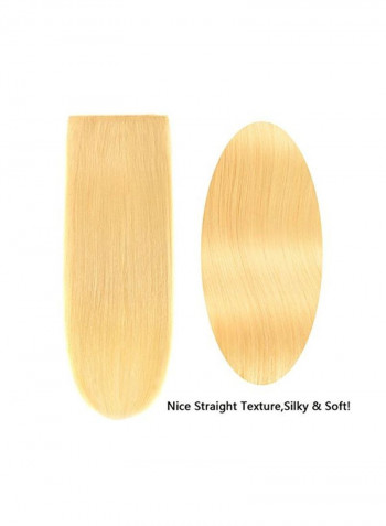 8-Piece Straight Hair Extensions Blonde 20inch