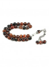 Yemen Agate Prayer Beads With Sterling Silver Components