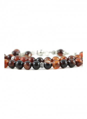 Yemen Agate Prayer Beads With Sterling Silver Components