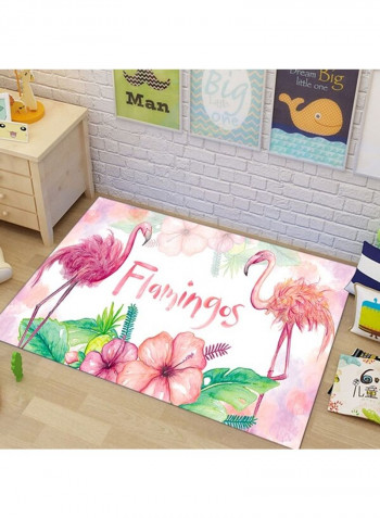 Flamingo Pattern Rectangular Carpet Multicolour 80x180cm