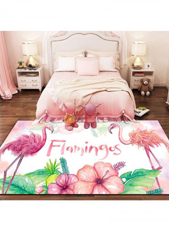 Flamingo Pattern Rectangular Carpet Multicolour 80x180cm