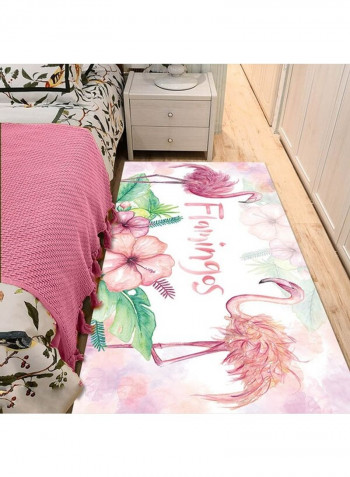 Flamingo Pattern Rectangular Carpet Multicolour 80x180cm