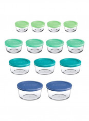 26-Piece Glass Food Storage Container With Lid Set Clear/Green/Blue reviews 26-Piece Glass Food Storage Container With Lid Set Clear/Green/Blue